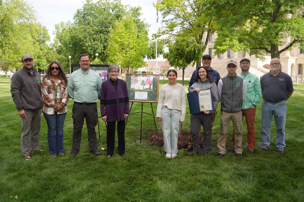 KAA Board members with Kansas Governor Laura Kelly at Arbor Day tree planting ceremony